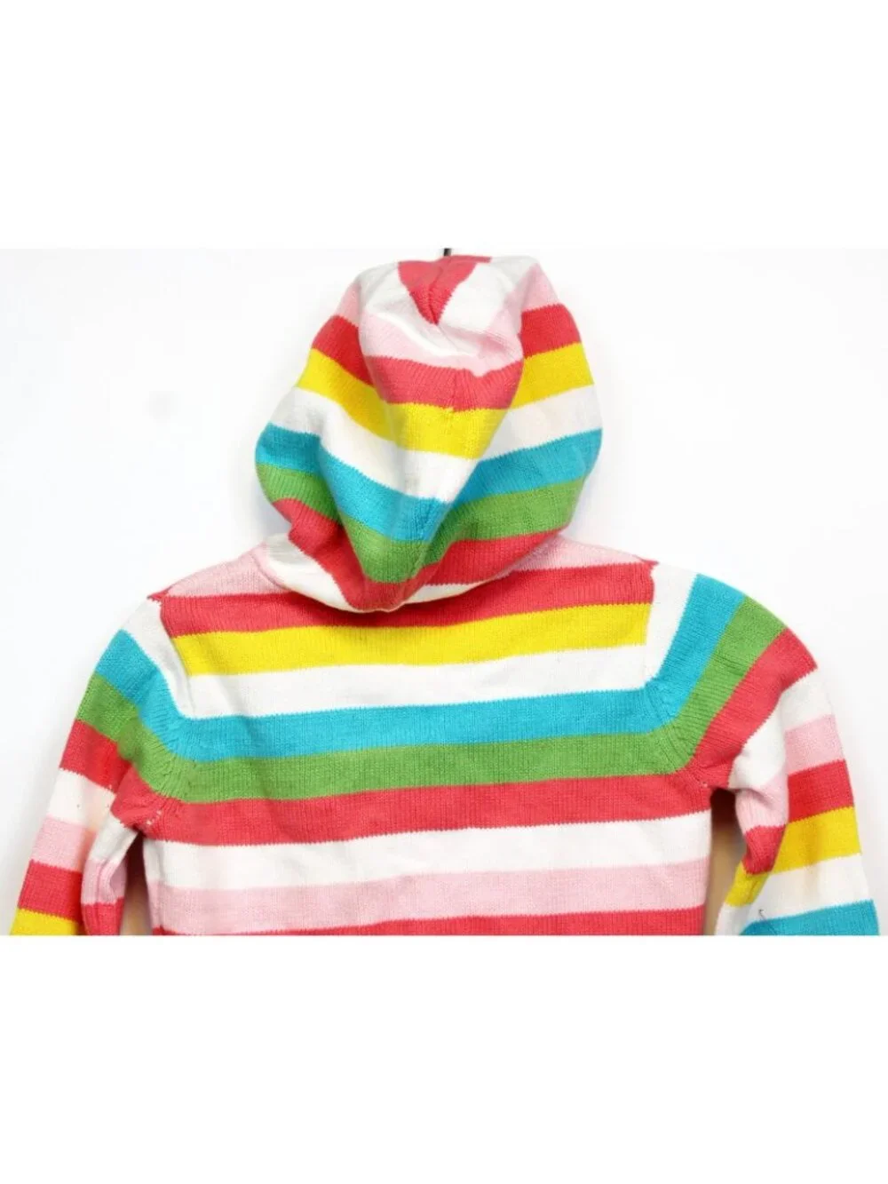 2009 Gymboree Happy Rainbow Sweater sz M 7/8 Zip up Cardigan Stripes Hoodie